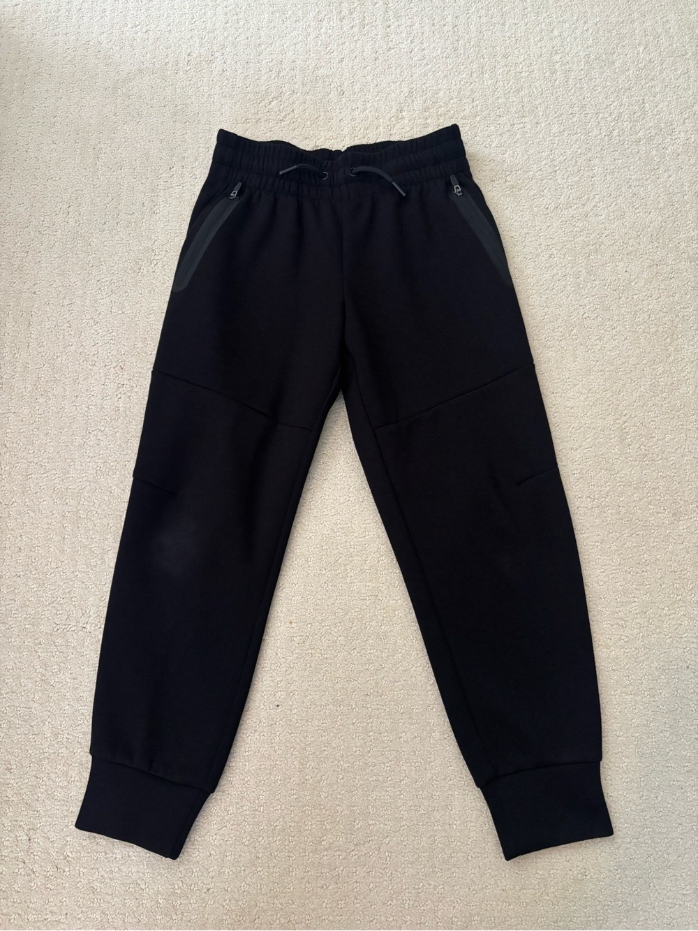 Kids Tek Gear Black Jogger Pants - Comfortable Casual Bottoms - Zippered Pockets
